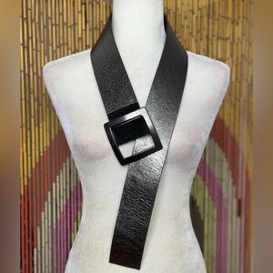 Vintage D. Exterior Metallic Wide Leather Belt